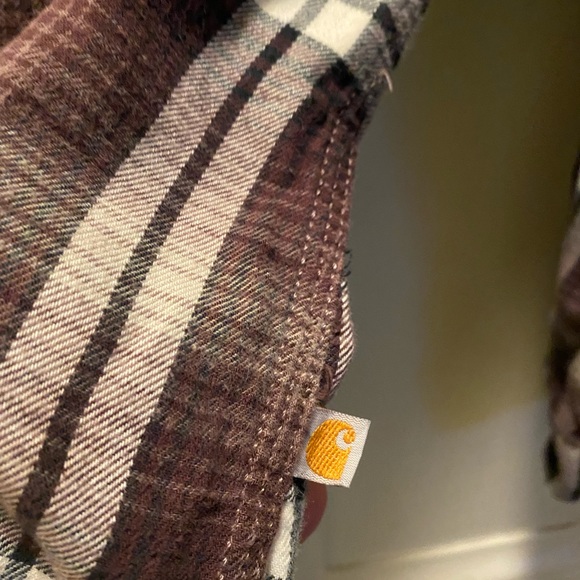 Carhartt long sleeves button down, hooded flannel shirt, like new, medium size - Picture 10 of 14